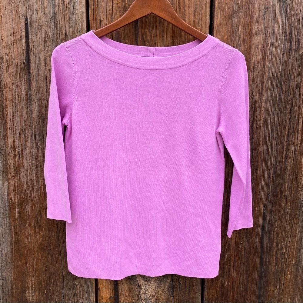 Talbots Lilac Sweater Size M Rayon & Cotton with gold decorative buttons NWOT